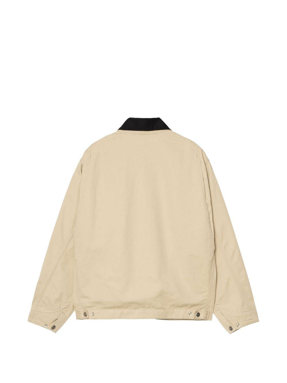 CARHARTT WIP Giacca in cotone beige con colletto nero 