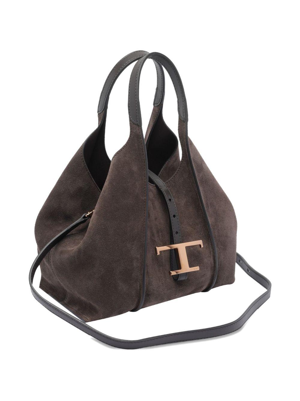 TODS Borsa a mano in suede marrone 