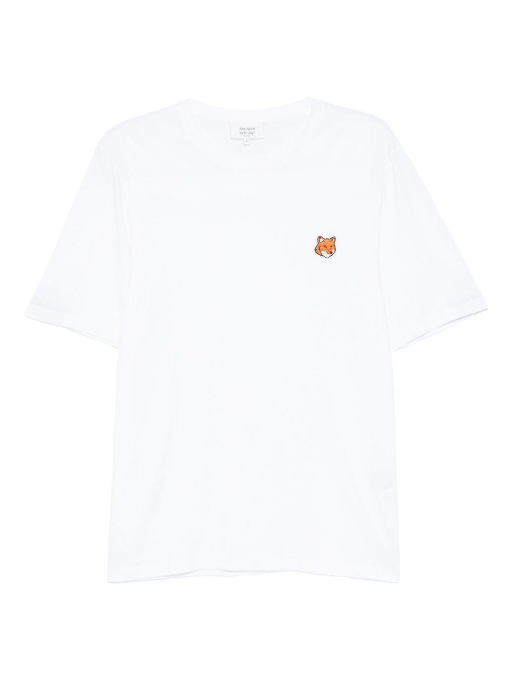 MAISON KITSUNE T-shirt in cotono bianco con logo 