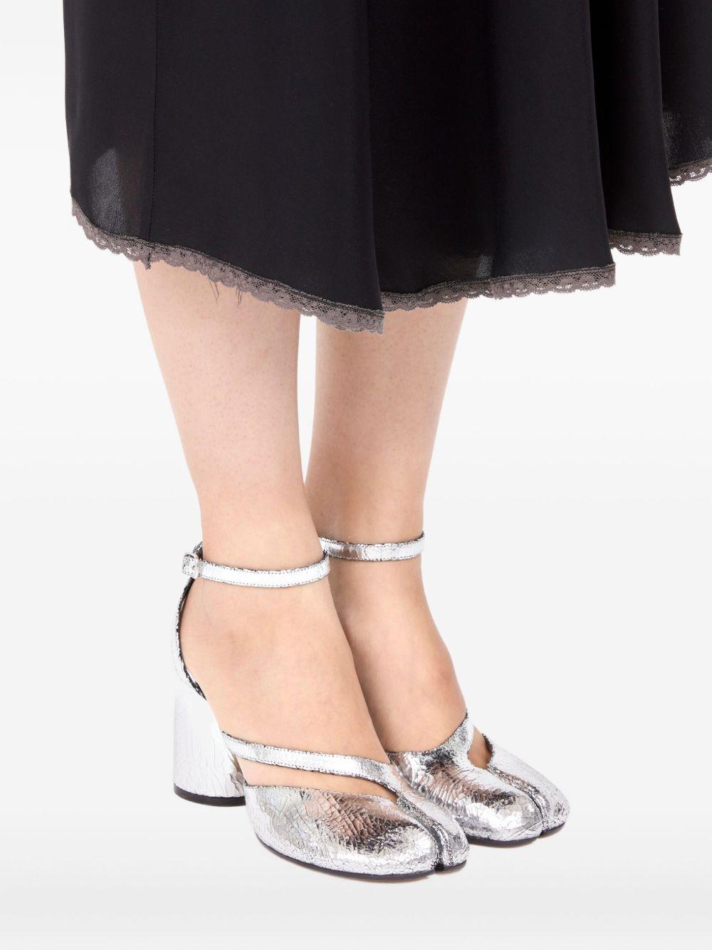 MAISON MARGIELA Sandali Tabi argentati con tacco 