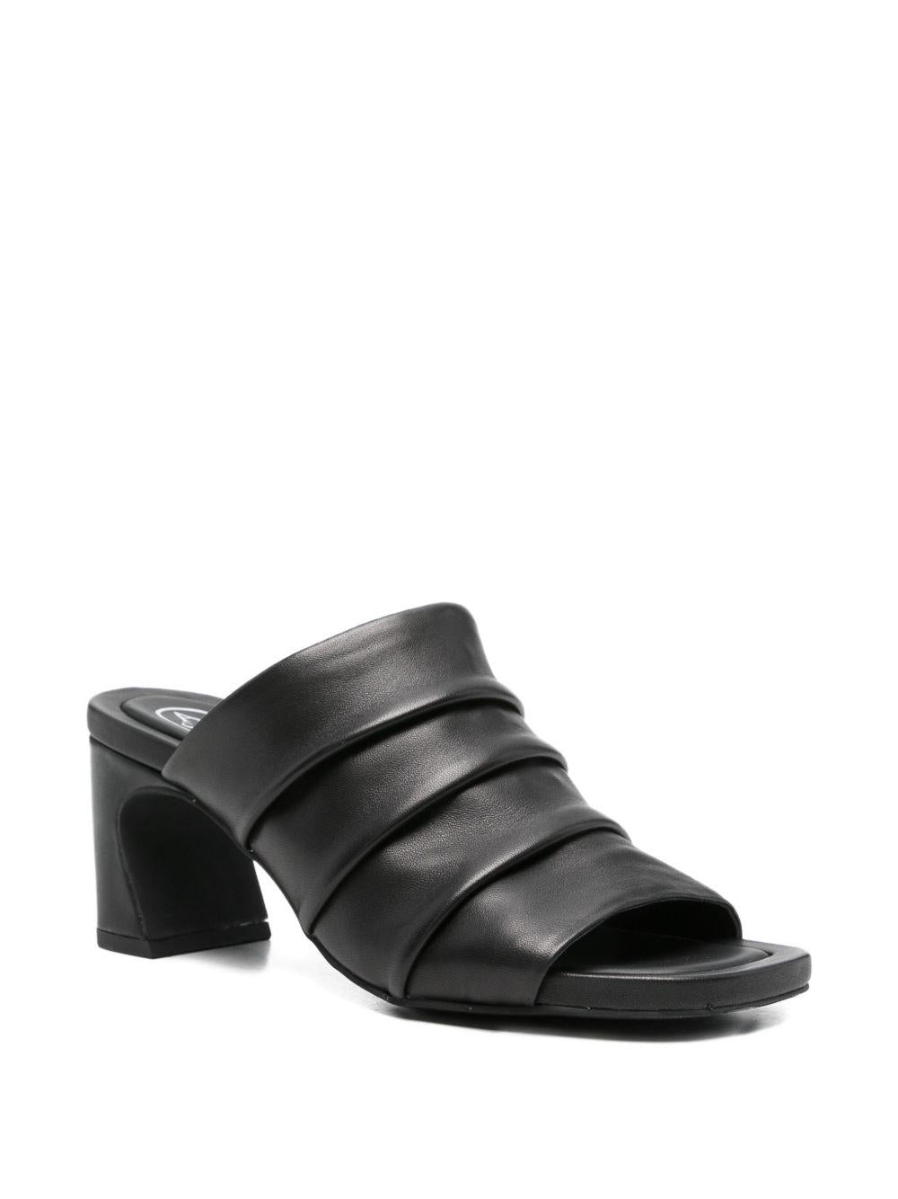 ASH Mules in pelle nera con tacco e fascia ampia 