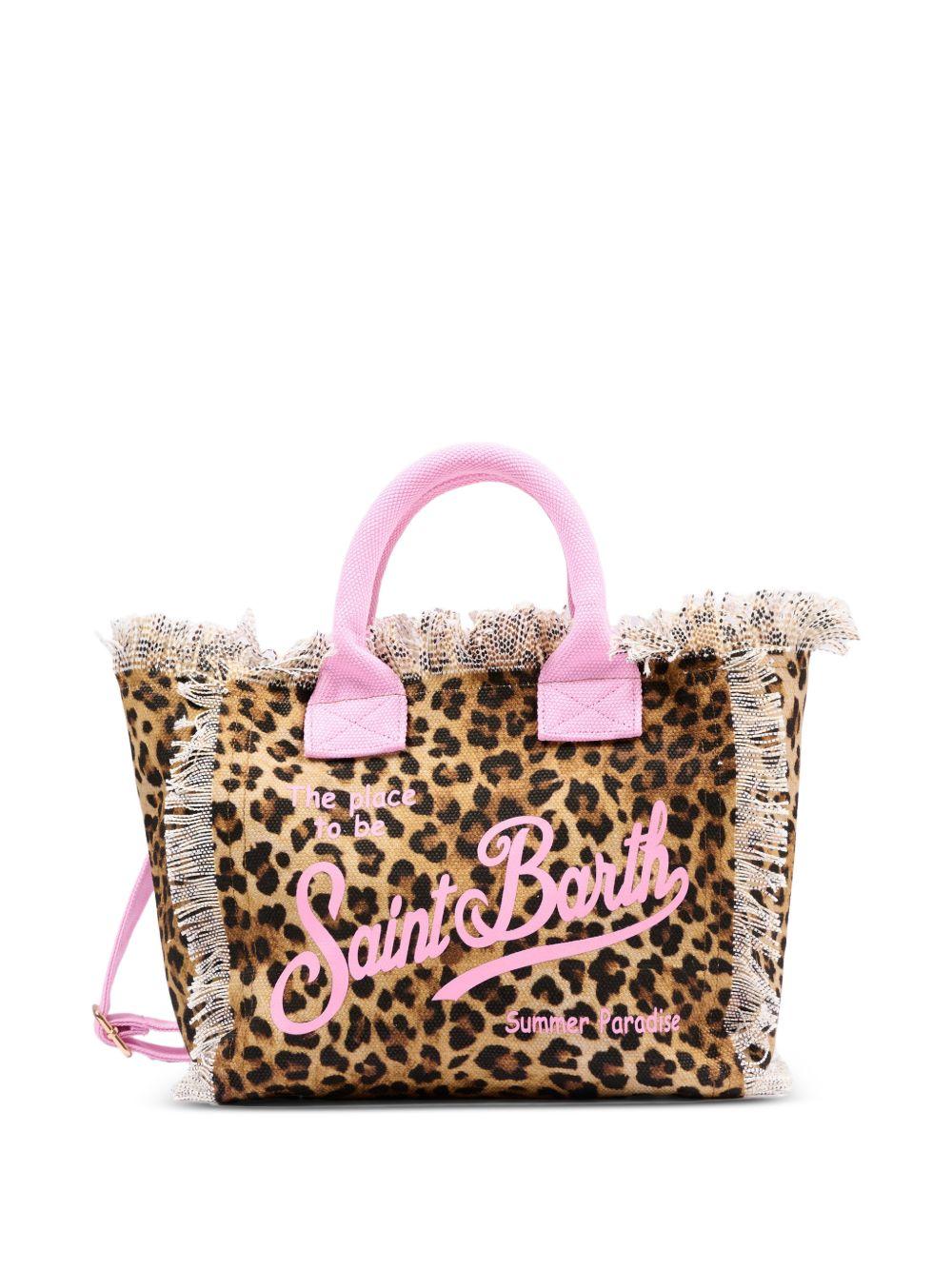 MC2 SAINT BARTH Borsa Tote Colette effetto leopardato con dettagli rosa 