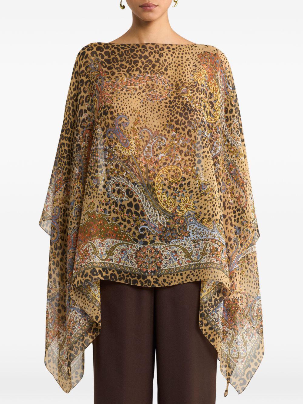 ETRO Poncho in seta 