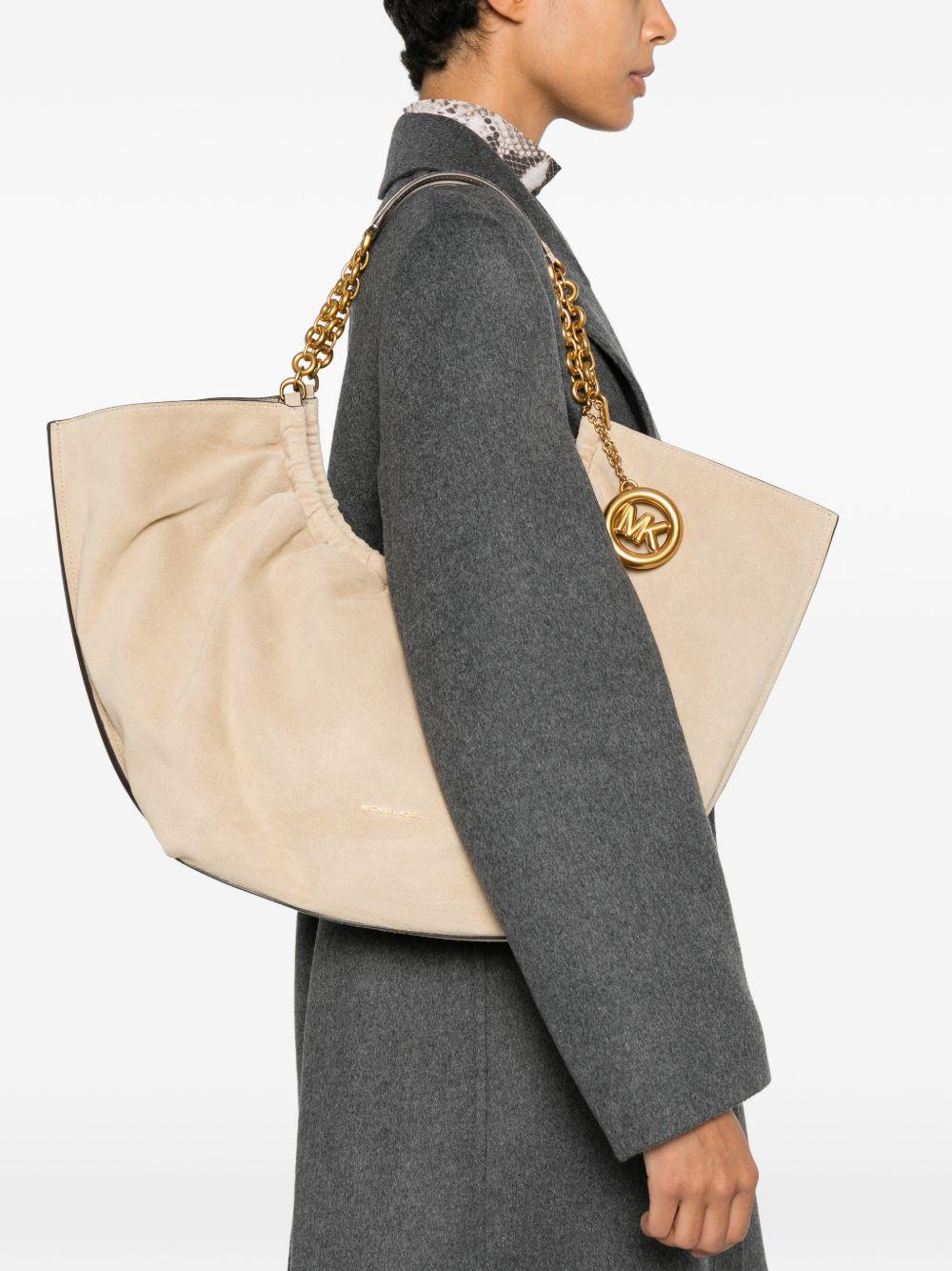 MICHAEL KORS Borsa hobo in pelle beige con charm MK 