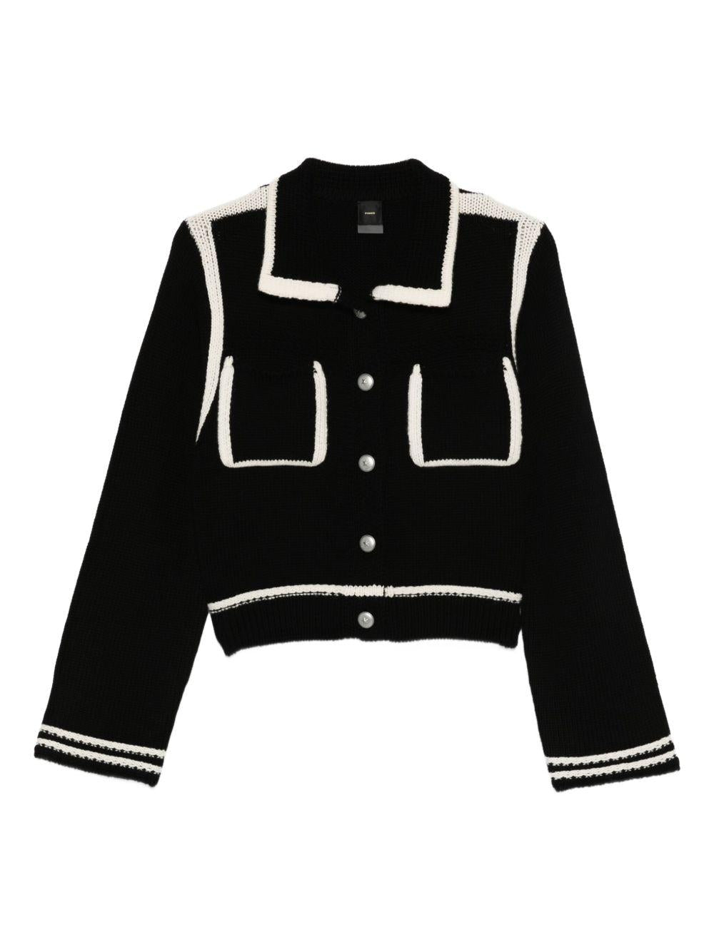 PINKO Cardigan 'Sulcis' nero con tasche 