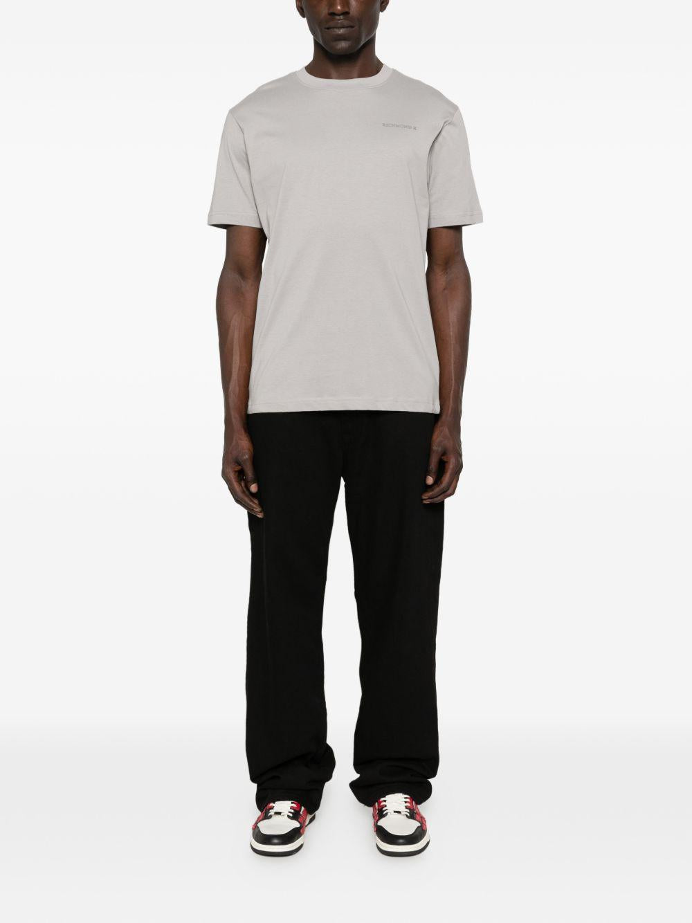 JOHN RICHMOND T-shirt in cotone grigia girocollo 