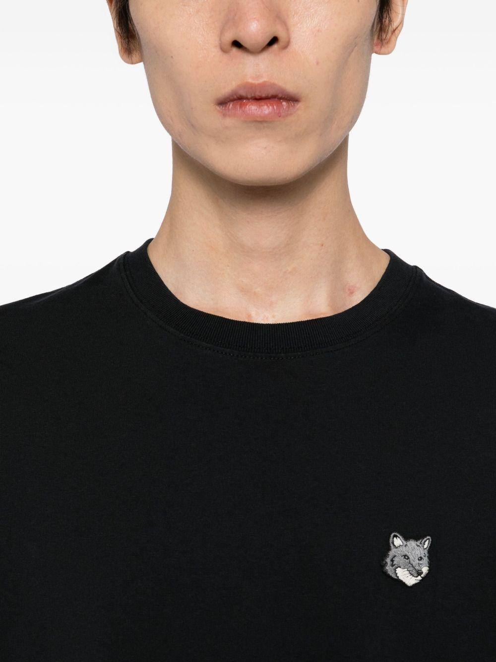 MAISON KITSUNE T-shirt in cotone nero con logo 