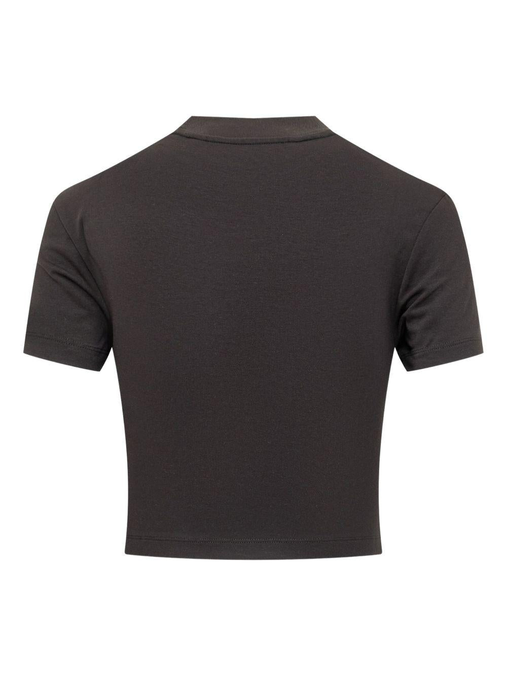 PALM ANGELS T-shirt nera crop 