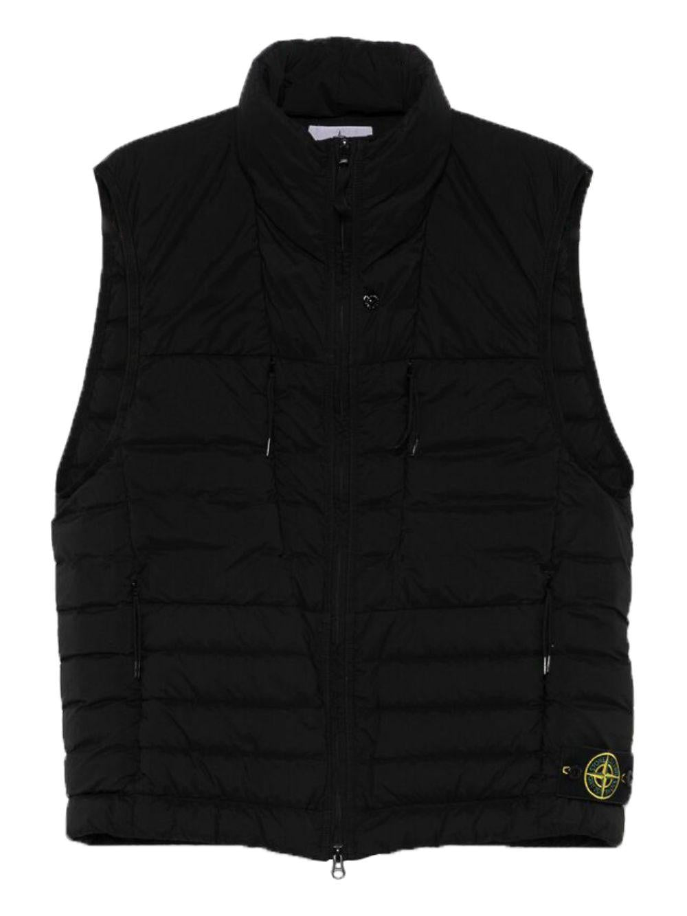 STONE ISLAND Gilet trapuntato con patch logo 