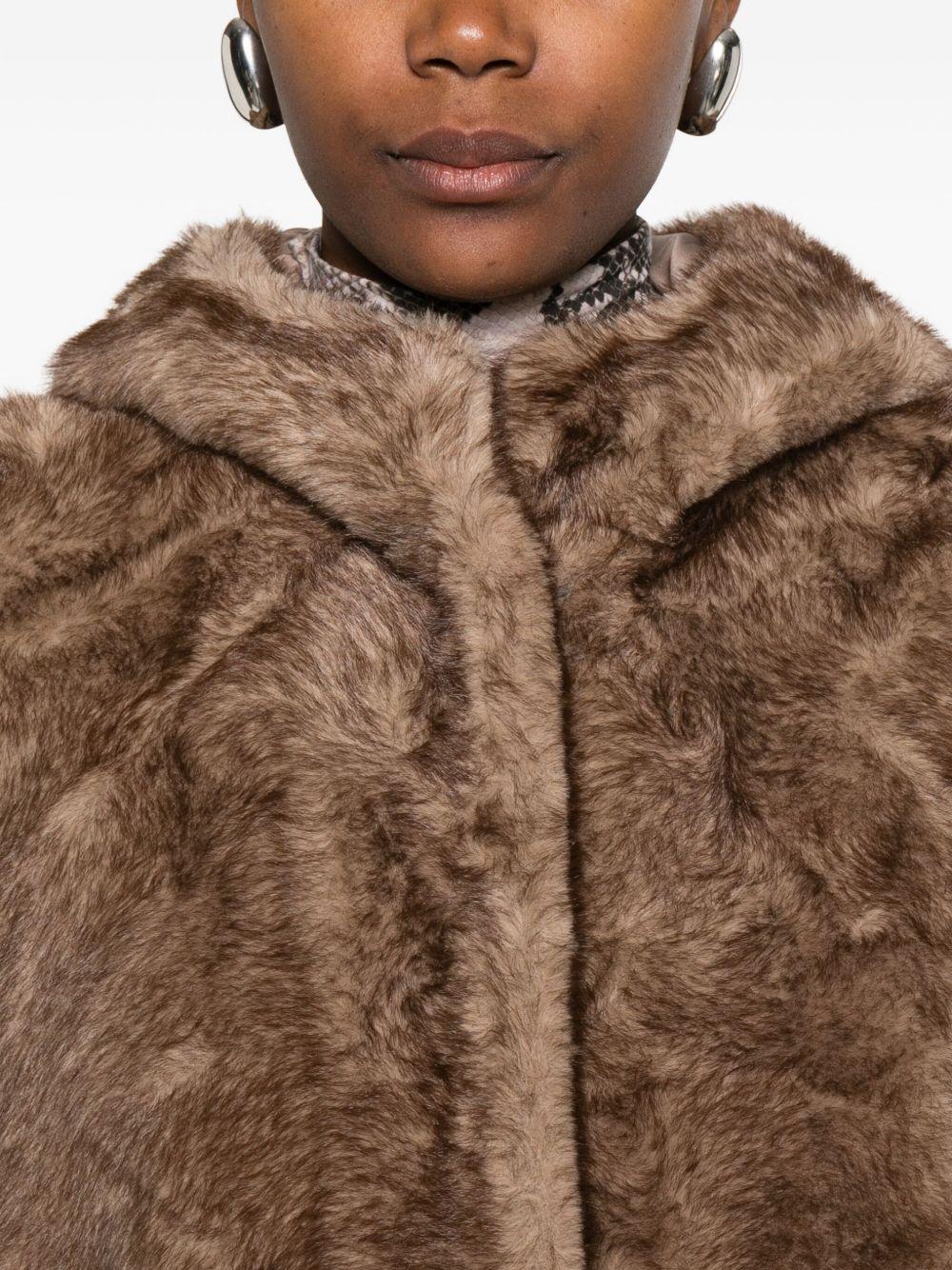 BETTA CORRADI Gilet in ecopelliccia con cappuccio 