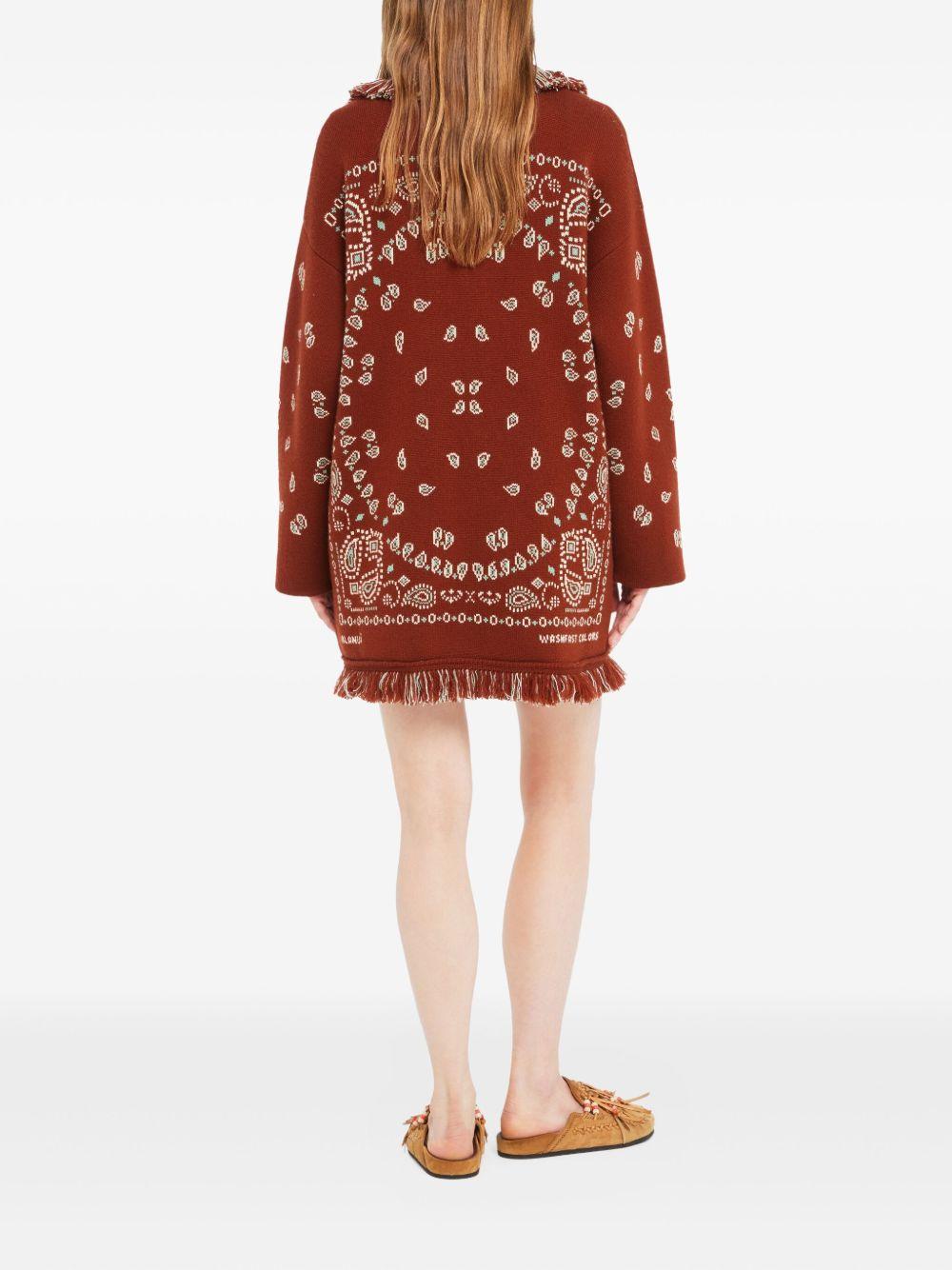 ALANUI Cardigan con cintura in vita a fantasia bandana 