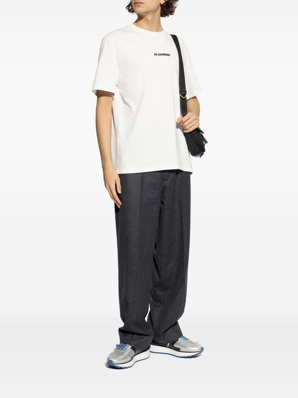 JIL SANDER T-shirt in cotone bianco con logo 