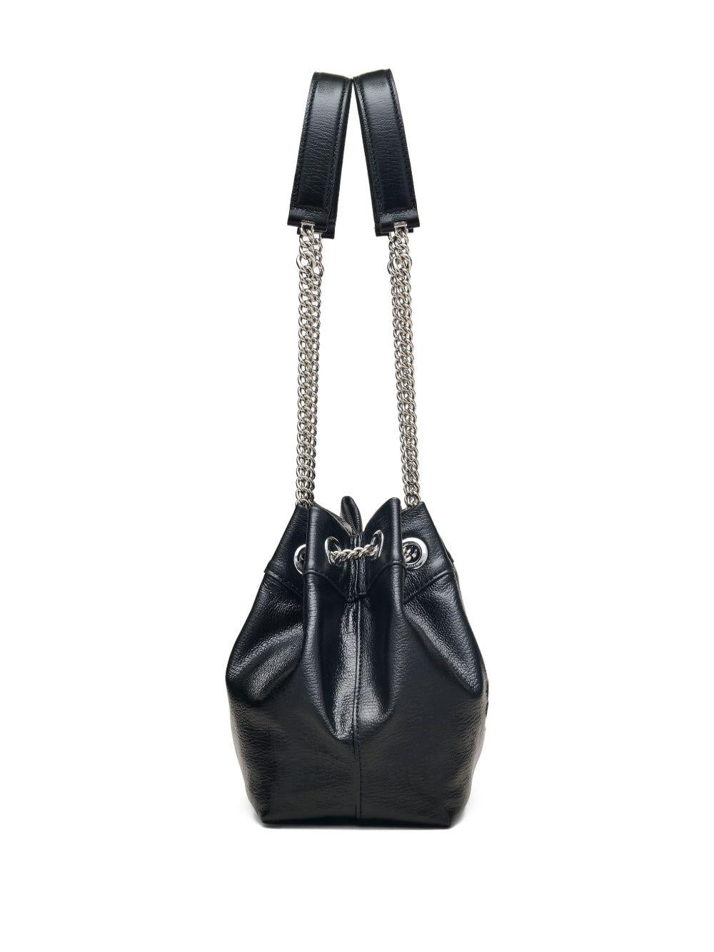 MARC JACOBS Borsa 'The Leather Chain Sack Bag' in pelle nera 