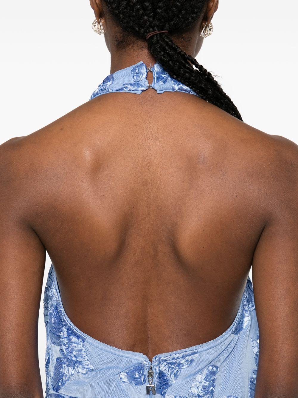 ROTATE Abito corto celeste con ricami floreali 