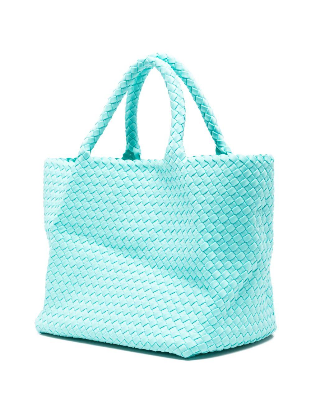 MARREA Borsa a mano celeste con texture intrecciata 