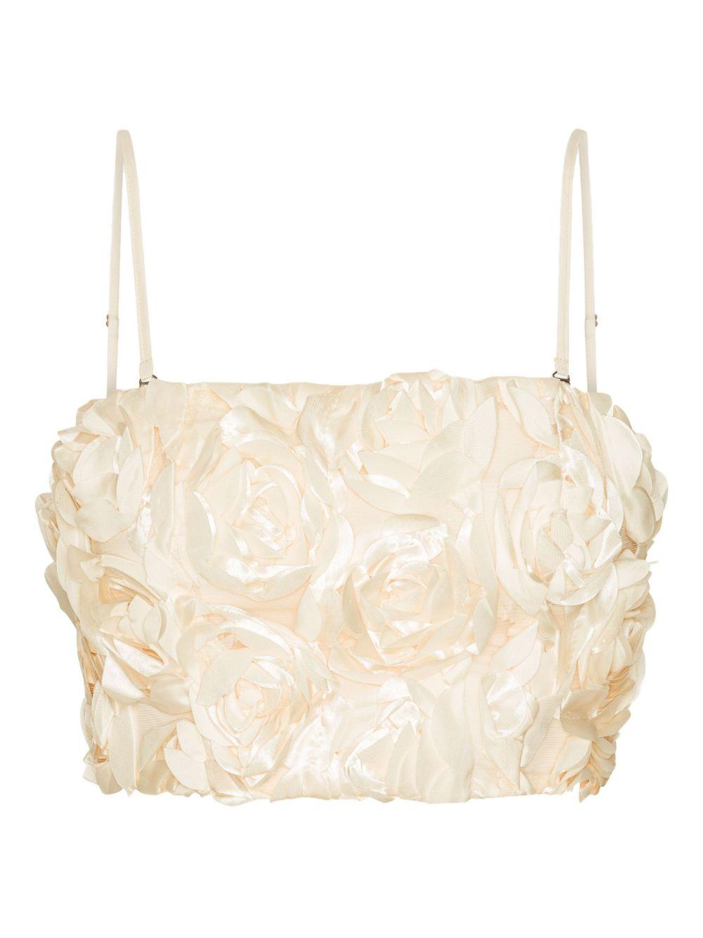 ROTATE Top con spalline sottili con applicazioni di rose 