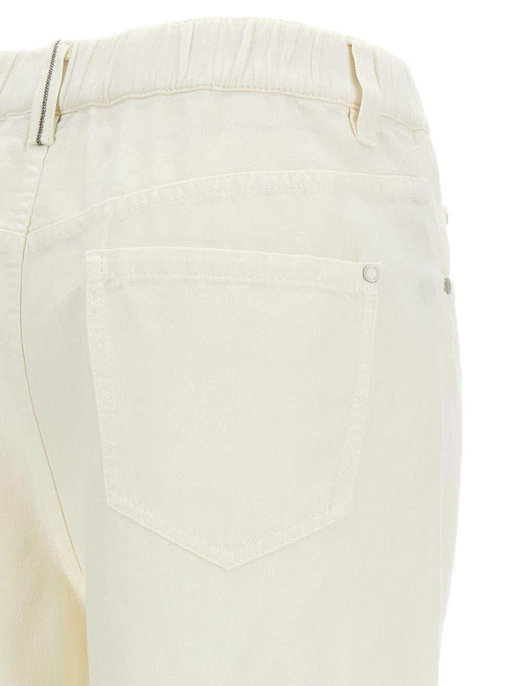 BRUNELLO CUCINELLI Pantaloni in misto cotone e lino 