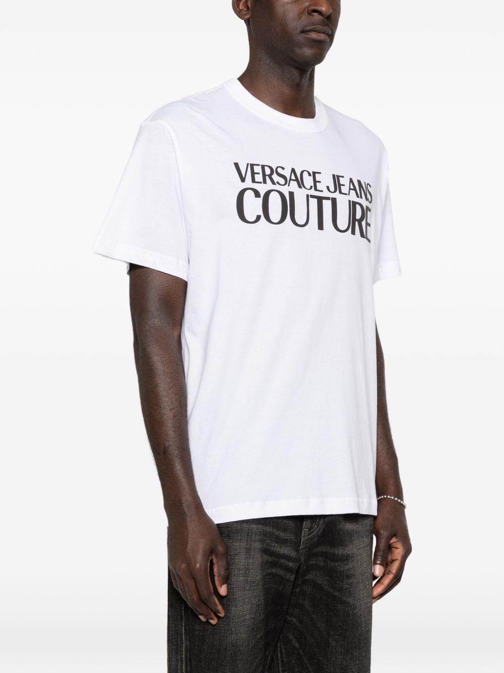 VERSACE JEANS COUTURE T-shirt bianca girocollo con maniche corte 