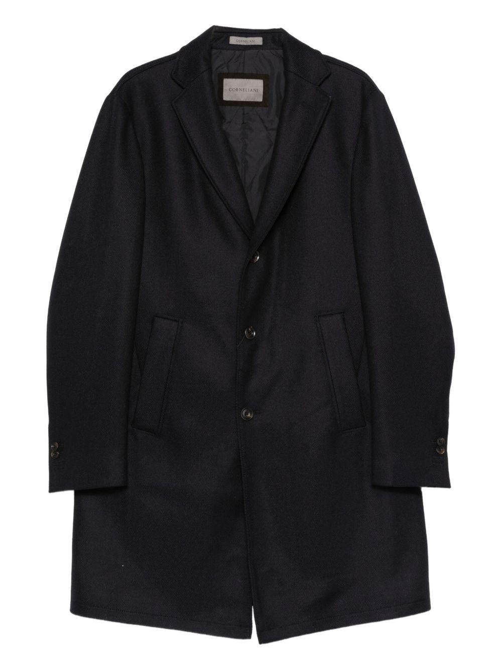 CORNELIANI Cappotto monopetto blu navy 