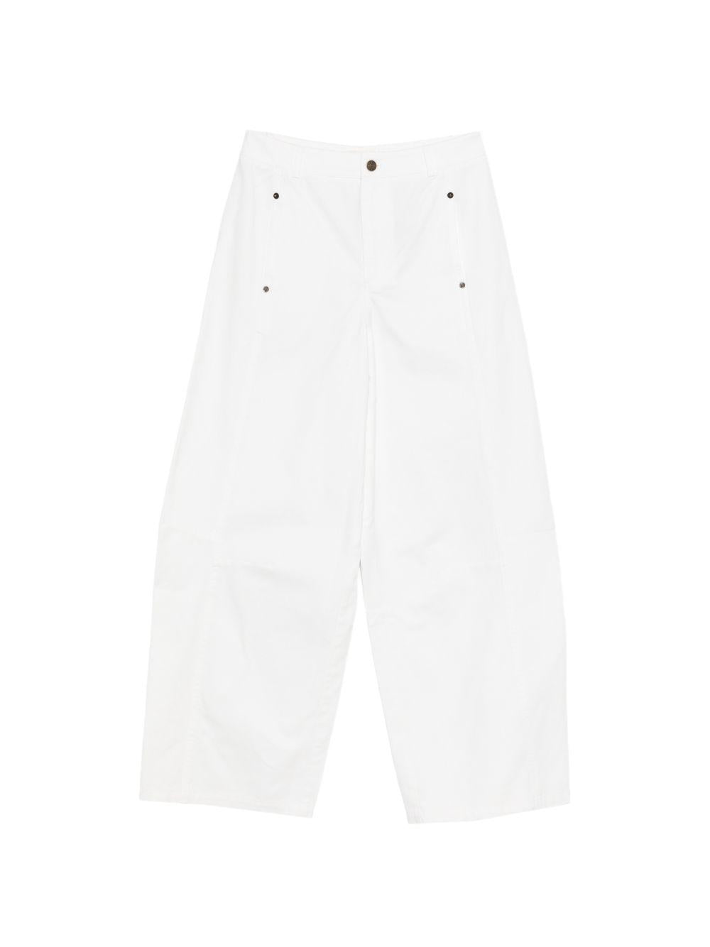 YERSE Jeans balloon Tilda in cotone bianco 