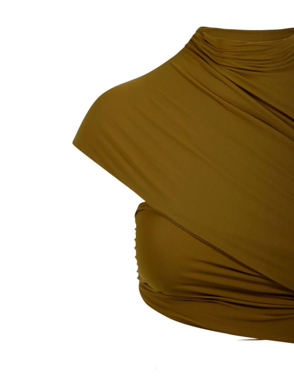 AMAZUIN Top verde militare fasciante 