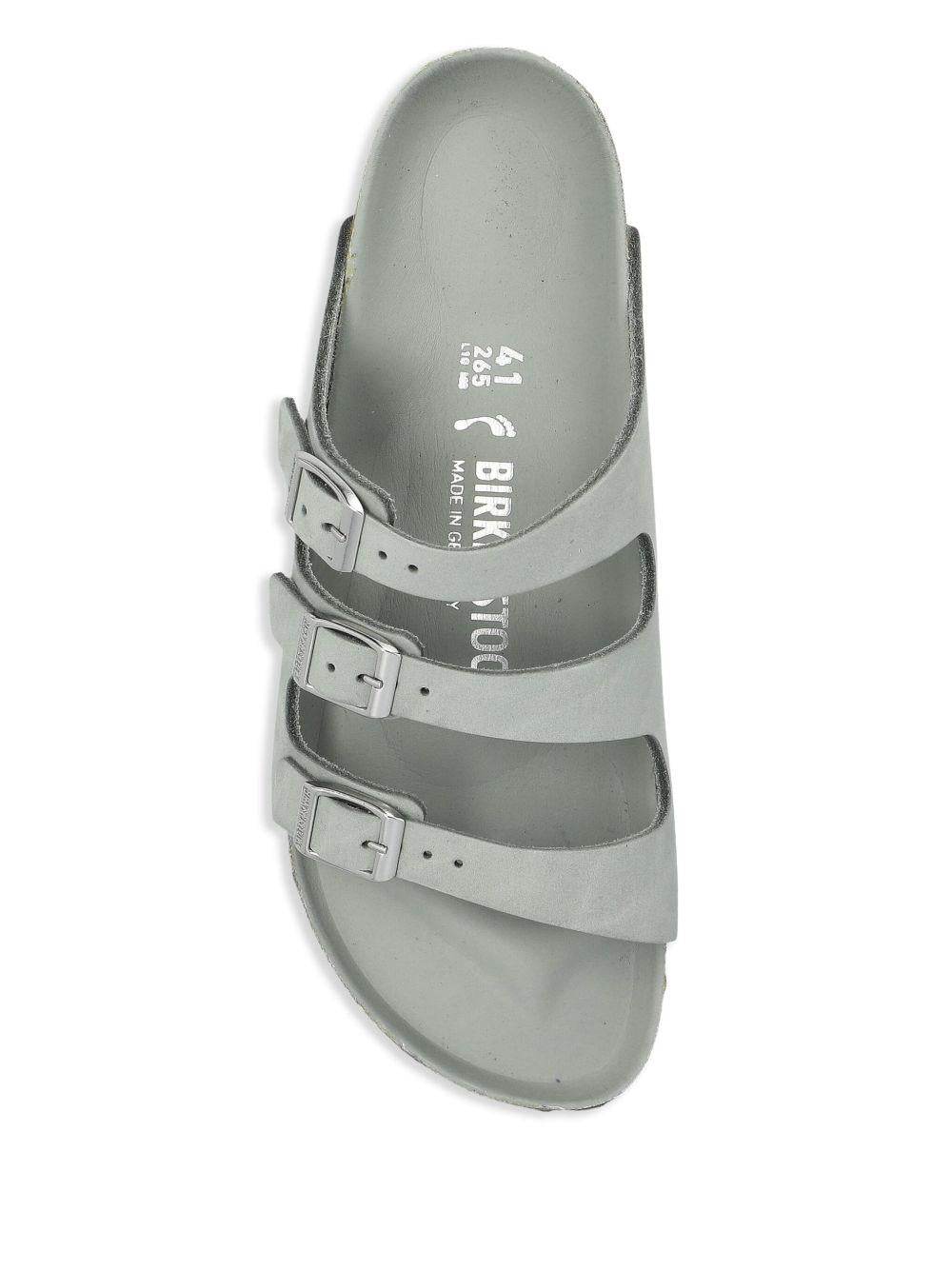 BIRKENSTOCK Ciabatta 'Florida' in pelle color cuoio verde salvia 