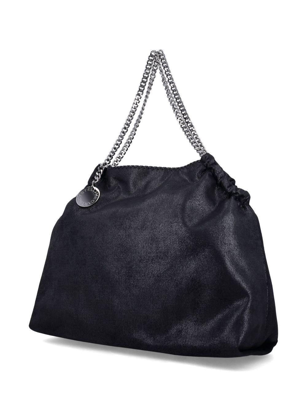 STELLA MCCARTNEY Borsa tote Eco Shaggy Deer nera con catena argentata 