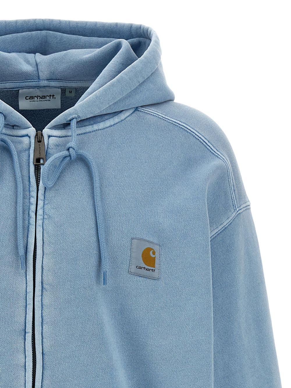 CARHARTT WIP Felpa con cappuccio in cotone azzurro con logo 