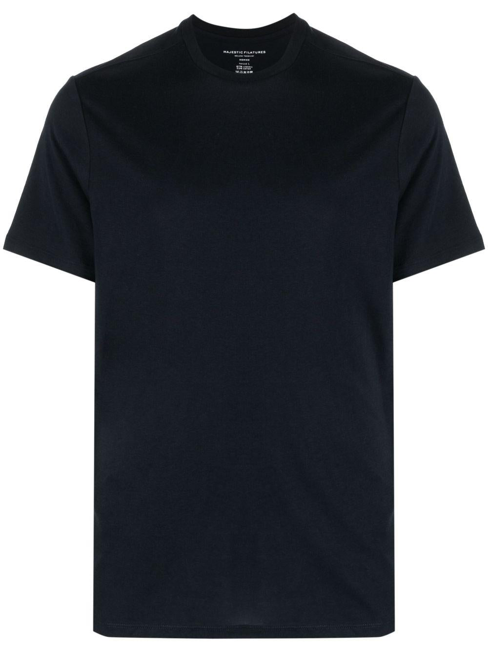 MAJESTIC FILATURES T-shirt girocollo blu navy 