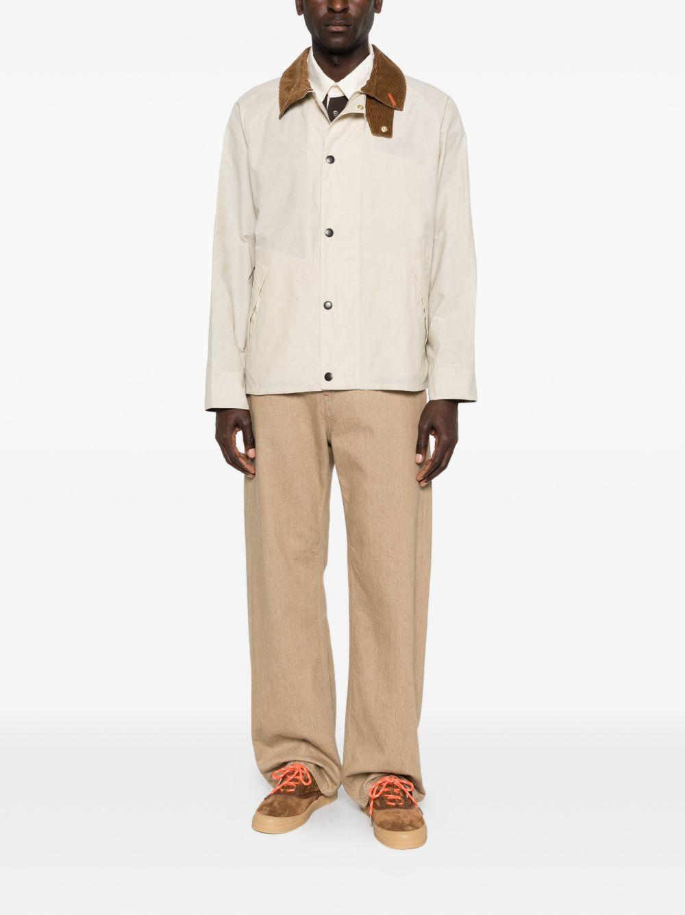 BARBOUR Giacca Icons beige con colletto in velluto a coste 
