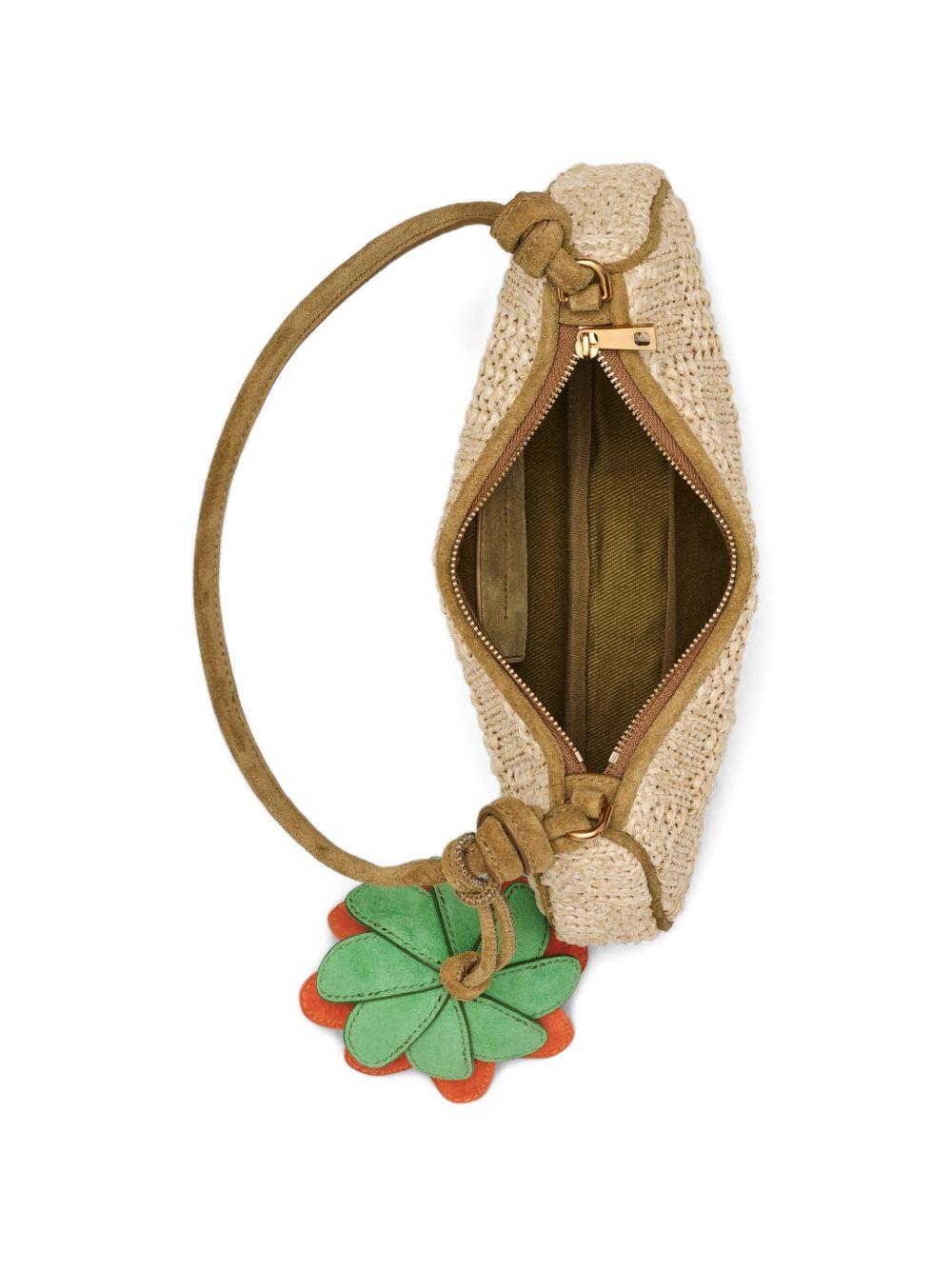 MARC JACOBS Borsa beige in crochet con charm a fiore 