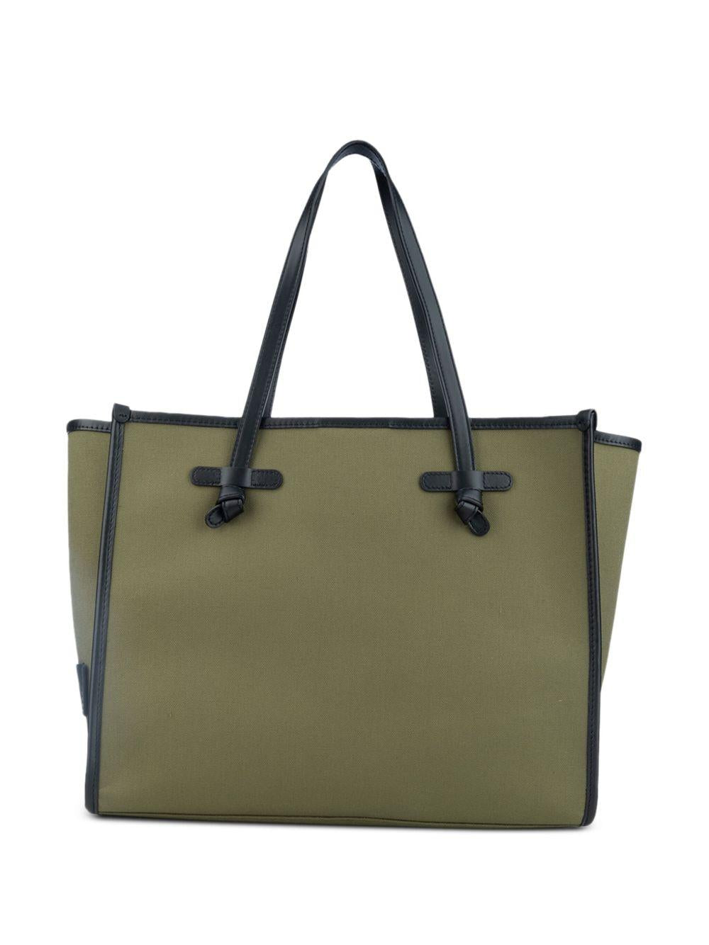 GIANNI CHIARINI Borsa shopping Marcella in cotone verde 