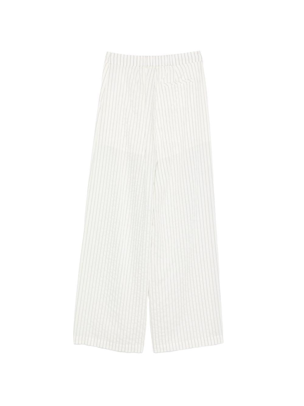 LIUJO Pantalone bianco a righe a vita alta 