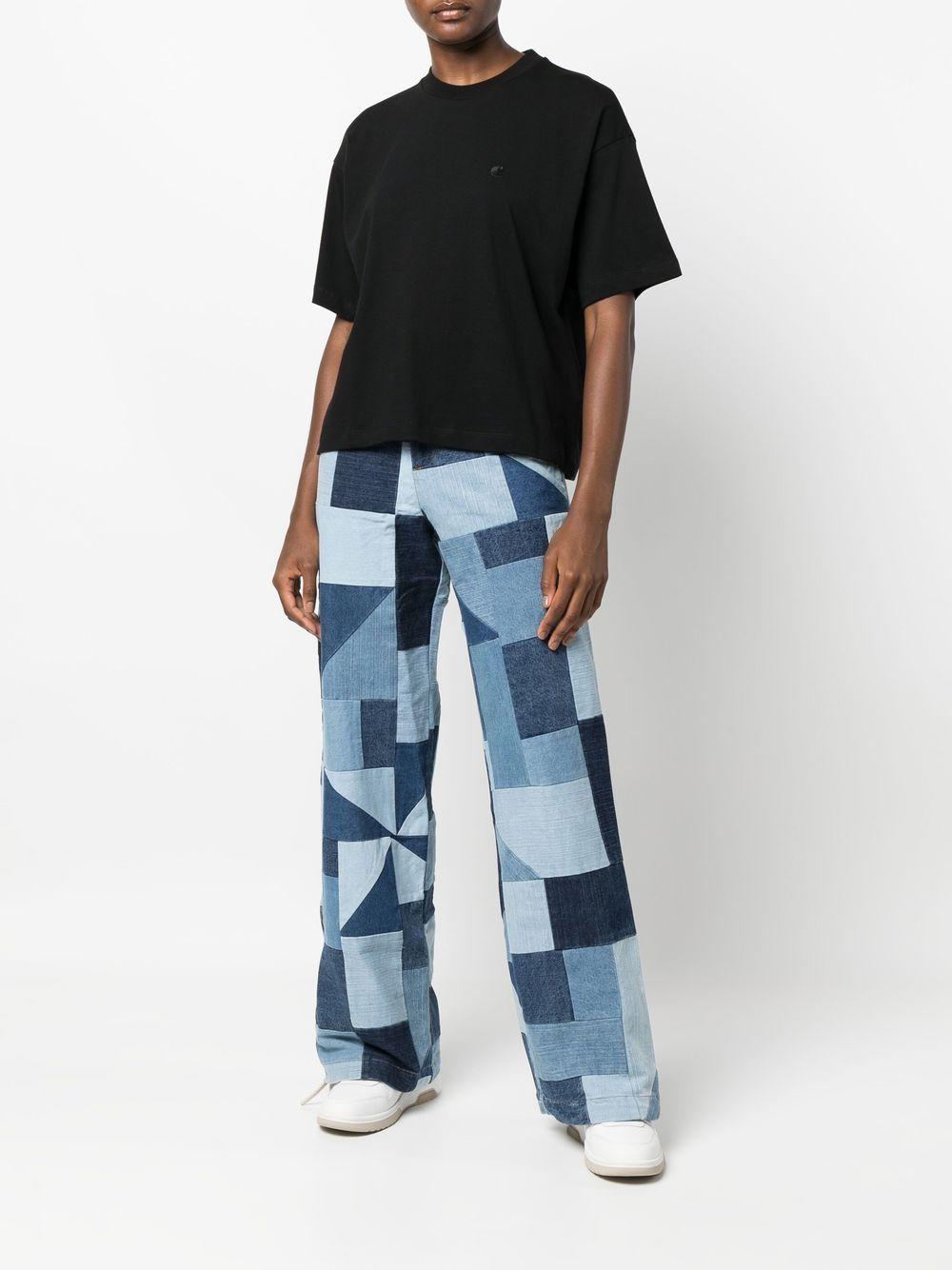 CARHARTT WIP T-shirt girocollo in cotone nera a maniche corte 