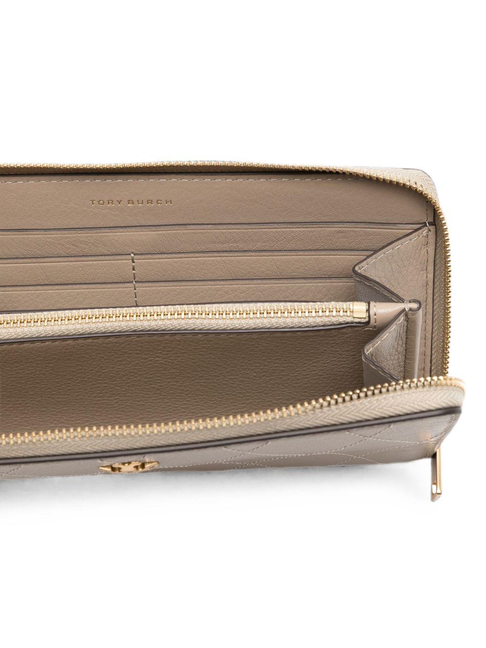TORY BURCH Portafoglio rettangolare in pelle beige 