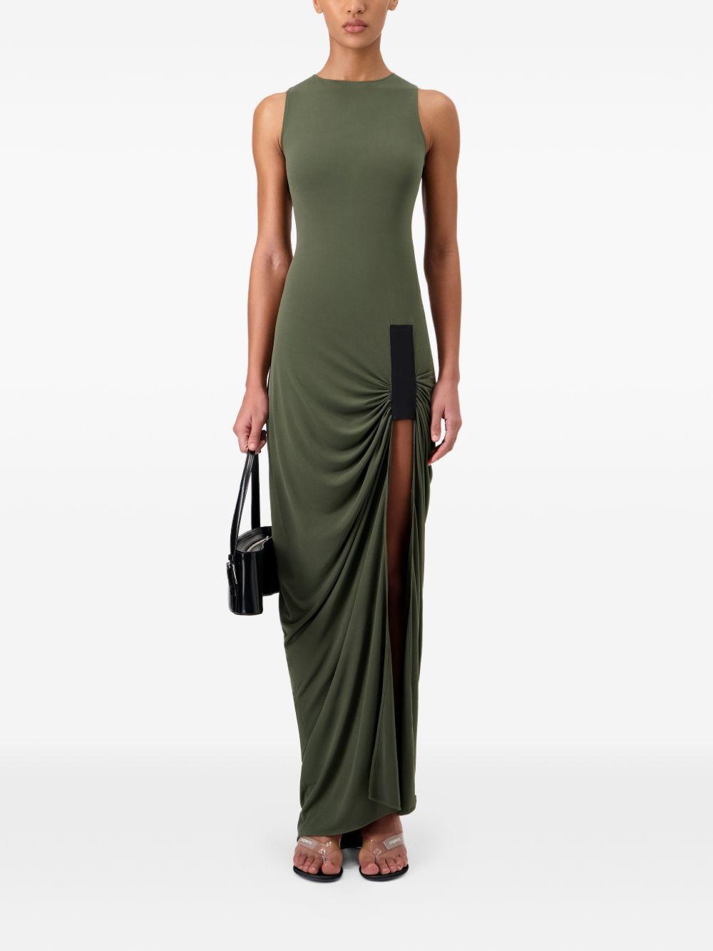 COPERNI Abito Taped Suspended drappeggiato in tessuto verde 