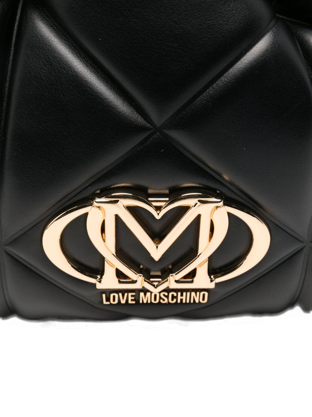 LOVE MOSCHINO Borsa a secchiello nera in ecopelle trapuntata 