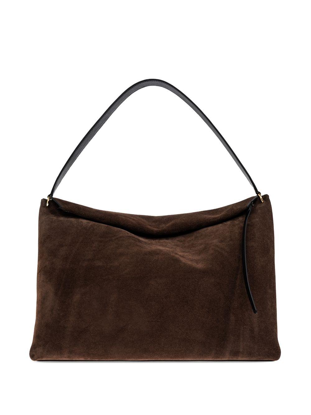 WANDLER Borsa a spalla Penelope in suede marrone 