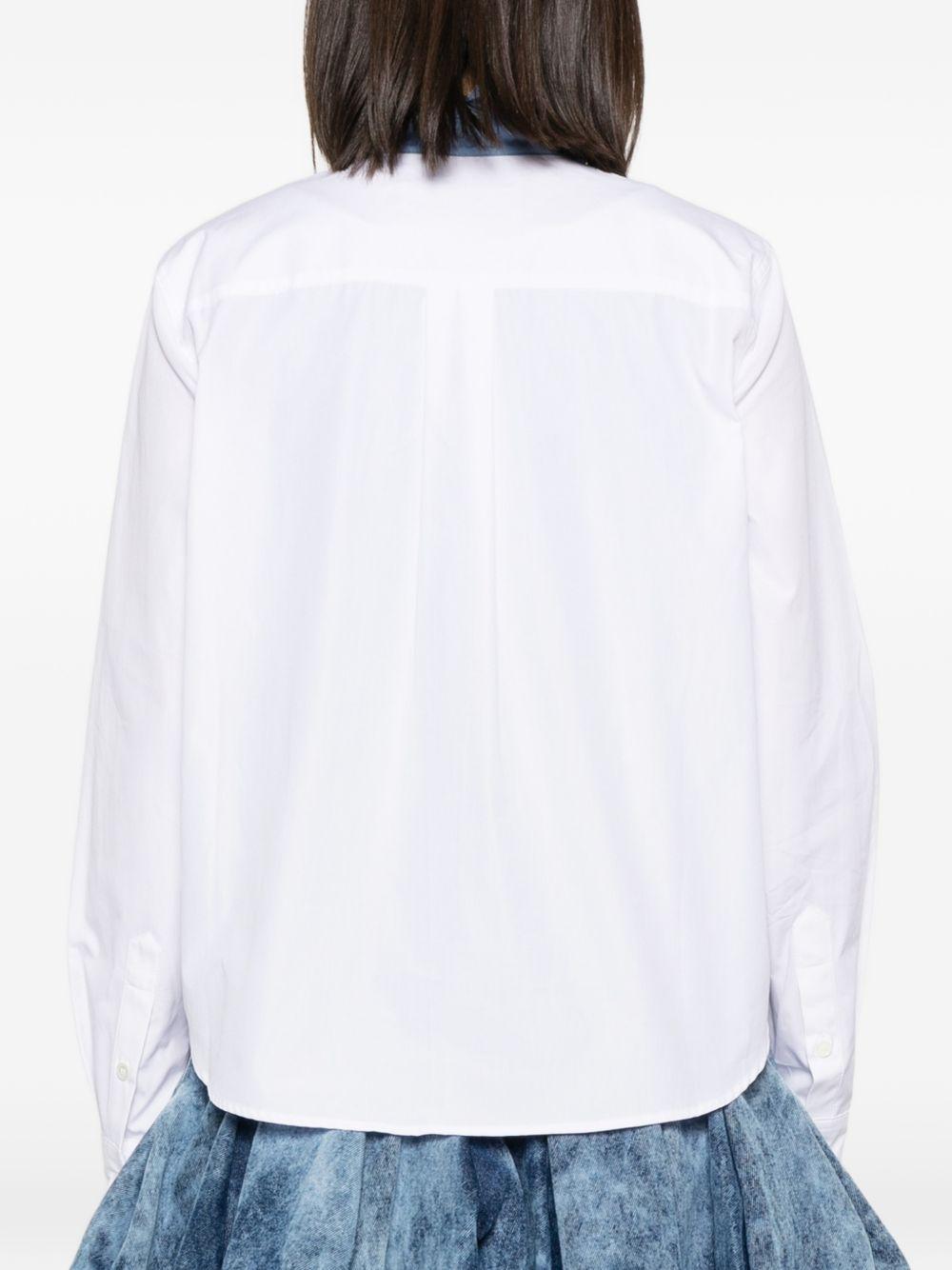 MARNI Camicia bianca con colletto azzurro 