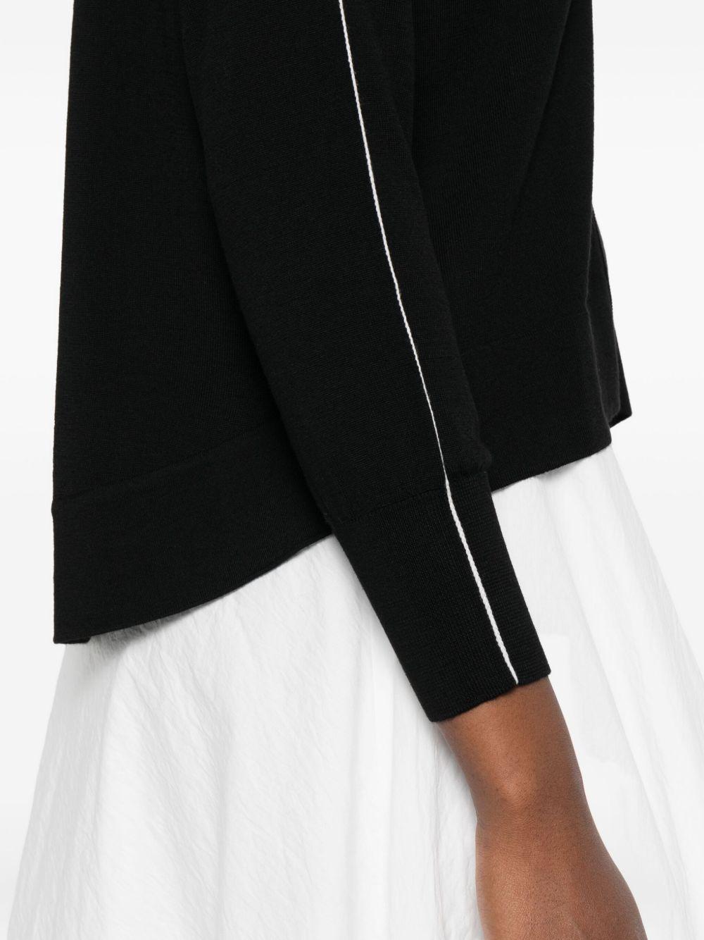 ALPHA STUDIO Cardigan nero con bottoni e dettagli a bordo 