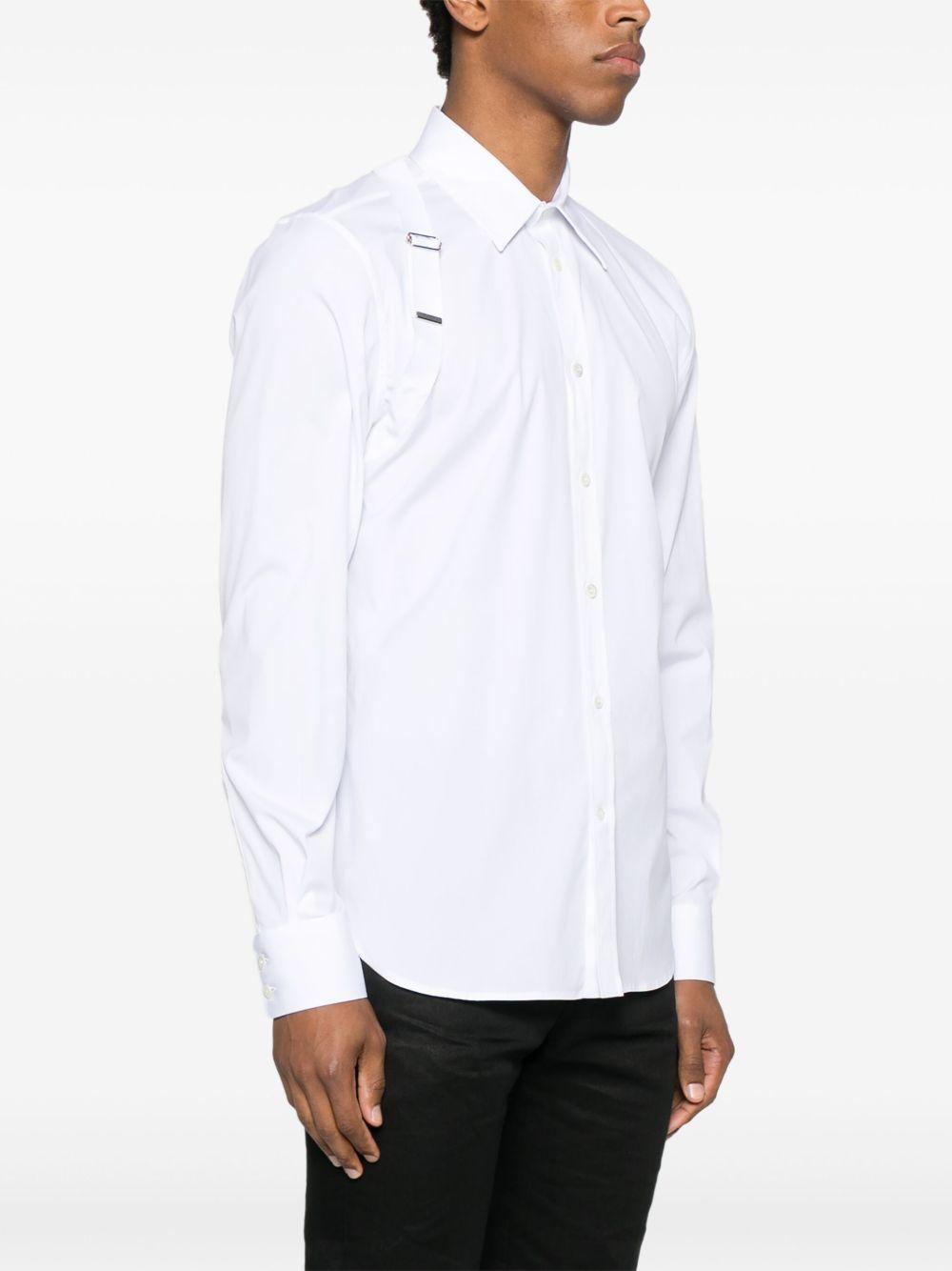 ALEXANDER McQUEEN Camicia 'Harness' con fibbia a T in bianco 