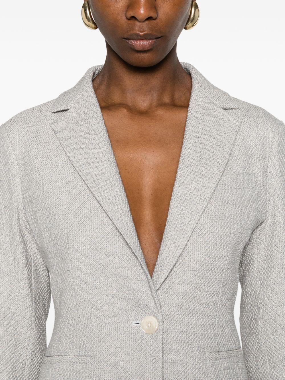 CIRCOLO 1901 Blazer in lino e cotone celeste monopetto 
