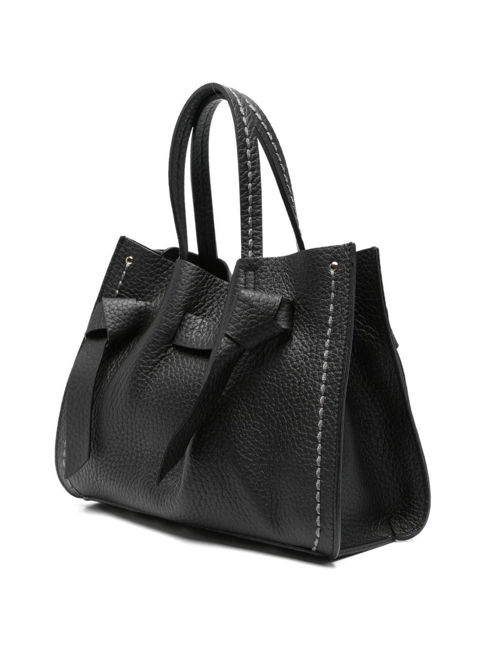 VISONA Borsa tote Vittoria in pelle nera 