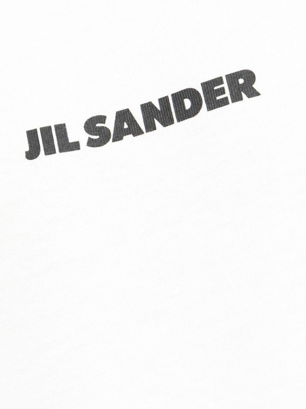 JIL SANDER T-shirt in cotone bianco con logo 